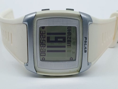 Polar FT60 Fitnessklocka Vitt Silikonarmband + Nytt Batteri – Pulsmätare