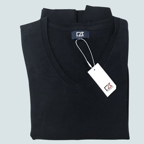 C&B Vernon V-ringad finstickad tröja i merinoull för damer. XL. (Ny med lapp).