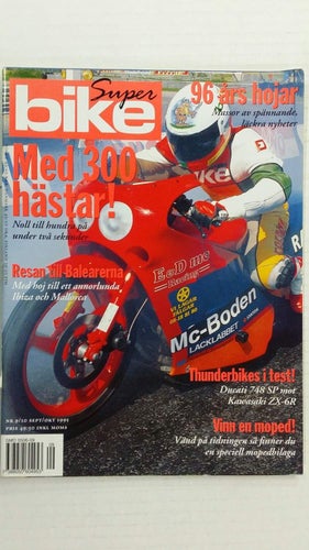Super Bike nr 9/10 1995: Ducati 748 SP, Kawasaki ZX-6R, Yamaha YZ 80/125/250