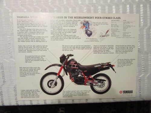 Yamaha XT350 1985 sälj broschyr