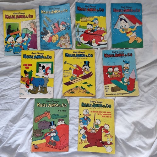 9 st Kalle Anka & C:o Tidningar från 1965-1969