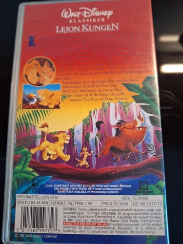 Lejonkungen VHS Walt Disney Klassiker Svenskt tal