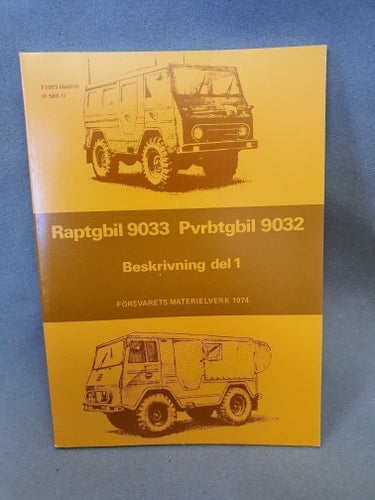 Volvo Valp Raptgbil 9033 Pvrbtgbil 9032 Beskrivning del 1, "NY" NOS