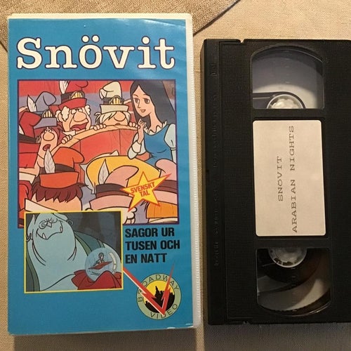 SNÖVIT SAGOR UR TUSEN OCH EN NATT VHS SVENSKT TAL
