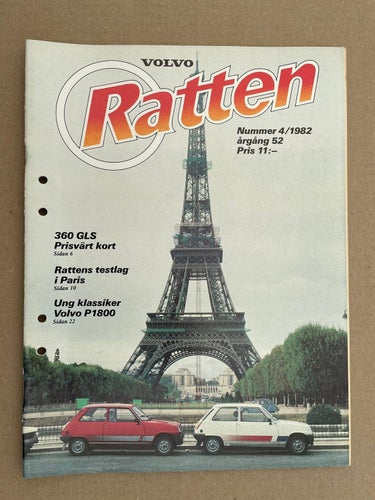VOLVO Tidning Ratten 1982 Nr. 4 360 Reportage P1800 Motor B23A