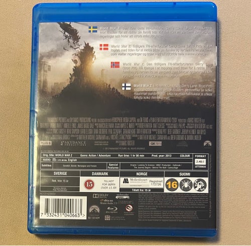World War Z - Blu-ray (Action/Äventyr)