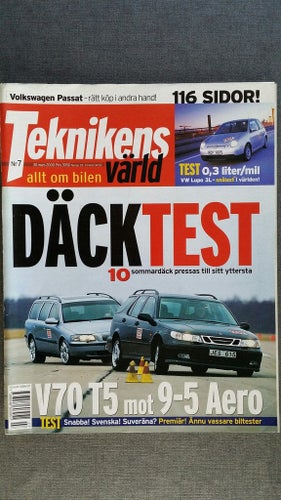 Teknikens Värld 7 2000: Saab 9-5 Aero vs Volvo V70 T5, Suzuki Wagon R+, Lupo 3L