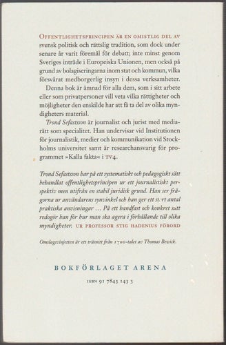 Offentlighetsprincipen i praktiken - Trond Sefastsson