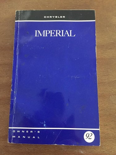 Chrysler Imperial 1992 Owner's Manual
