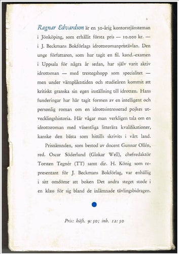 DET ANDRA STEGET - Ragnar Edwardson (1945) idrottsroman tresteg mm