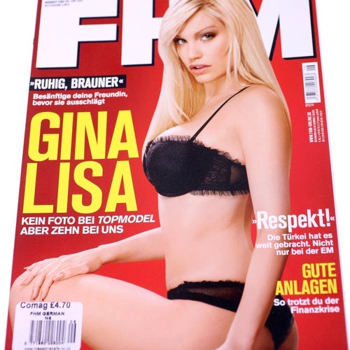 FHM magazine-June 2009-Gina Lisa front cover-rare German issue-Weight 326g-NEW