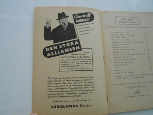 All världens berättare nr 9 1950 Torsten Bohr, Gösta Höglund, Bertil Malmberg
