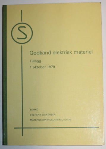 SEMKO Godkänd elektrisk materiel 1979 Tillägg