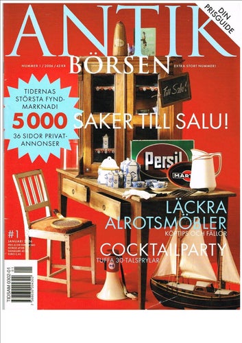 ANTIKBÖRSEN 2006 Nr 1-2 + ANTIKVÄRLDEN 2006 Nr 4-6, 9-12 = 9 av 11 tidningar