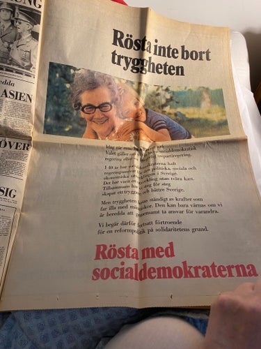 Tidning: Arbetet, Kungen död, 16-09-1973