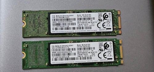 2 st. Samsung MZ-NLN128C 128GB SSD M.2 testat