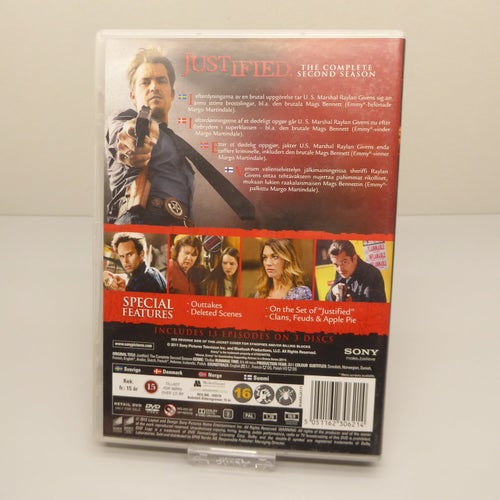 Justified Säsong 2 - Timothy Olyphant Region 2, DVD-box, Svensk text, Fint skick