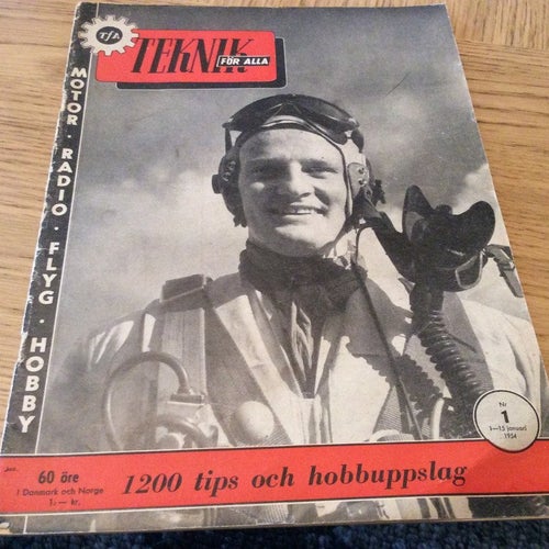 Teknik för alla nr 1 1954 Vägen till Mikrokosmos,Mc konstruktör i Falun