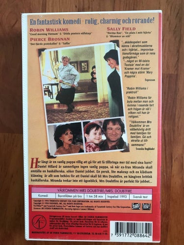 Välkommen Mrs. Doubtfire VHS