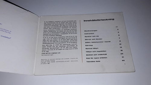Instruktionsbok Ford Taunus 15 M 1966?