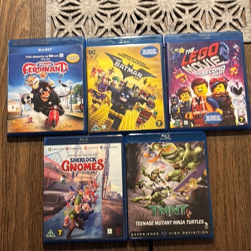 Blu-ray-filmer: Ferdinand, The Lego Batman Movie, The Lego Movie 2, Sherlock