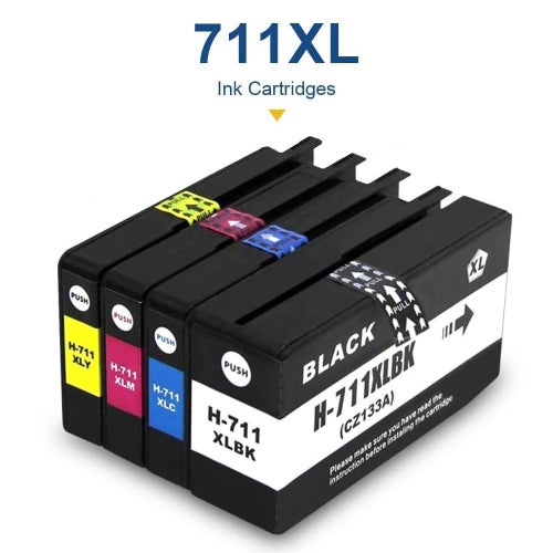 Kompatibla HP 711XL Svart & Färg Bläckpatroner (CZ133A, CZ134A, CZ135A, CZ136A)
