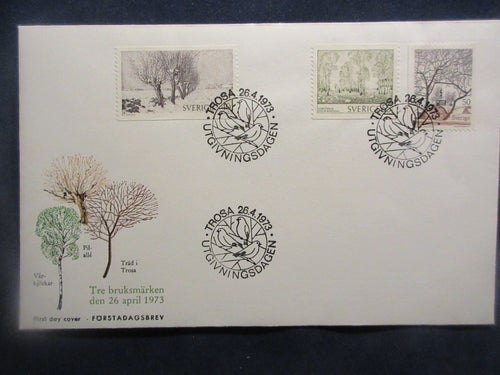 ÄLDRE FDC (1973) TRE BRUKSFRIMÄRKEN