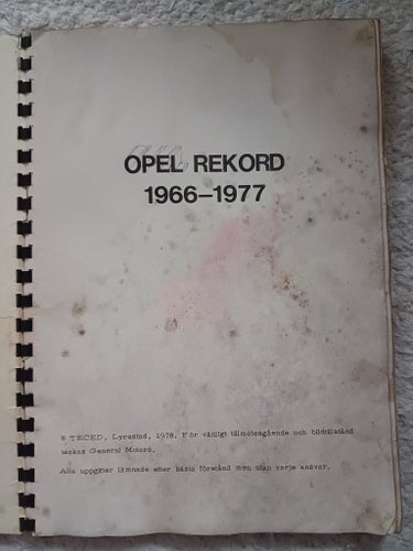 Opel Rekord Reparationshandbok 1966-1977