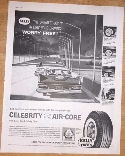 Tidningsutdrag 1959 Kelly Springfield Tires