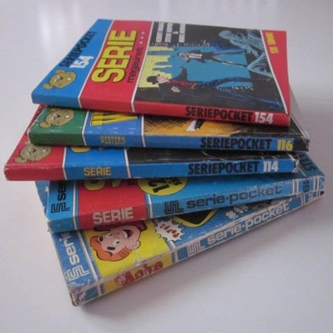 5 stycken Seriepockets nr 45, 62, 114, 116 och 154 Acke