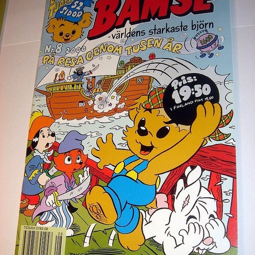 BAMSE 2000 8 (svensk) NY OLÄST EXTRATJOCKT KLISTERMÄRKEN