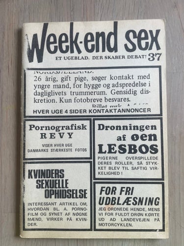 Weekend sex - No. 37 - Årgang. 3 (1969) - På Dansk.