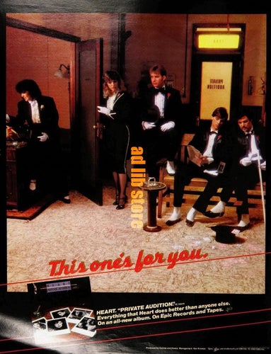 HEART - PRIVATE AUDITION, TIDNINGSANNONS 1982