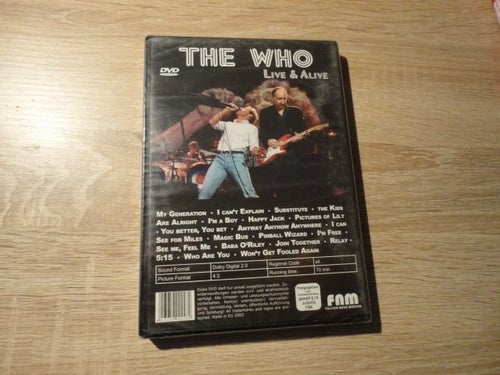 THE WHO --LIVE & ALIVE ( DVD SOM ÄR INPLASTAD)