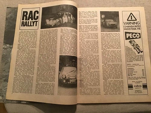 RALLYSPORT NR 9 1970 RAC RALLYT,RALLY,SOLSTANATTA RALLT I PERSTORP,ULRICEHAMN