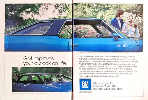 GENERAL MOTORS, STOR REKLAMANNONS 1973