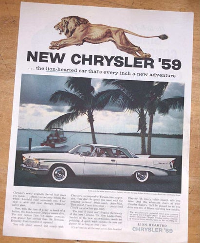 Tidningsutdrag 1959 Chrysler Saratoga 2-Door Hardtop