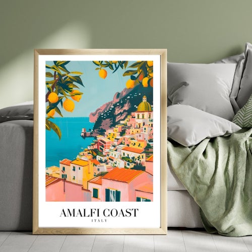 Amalfi Coast Italy Rese Poster 50x70 cm – Amalfikusten Affisch