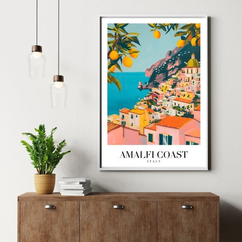 Amalfi Coast Italy Rese Poster 50x70 cm – Amalfikusten Affisch