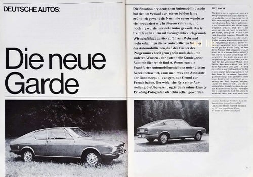DEUTSCHE AUTOS 1969, STOR 26 sidor TIDNINGSARTIKEL 1969