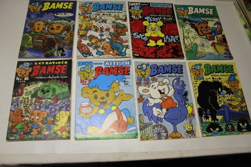BAMSE SERIETIDNINGAR 8st - Bamsepaket från 1988- se foton för titlar!