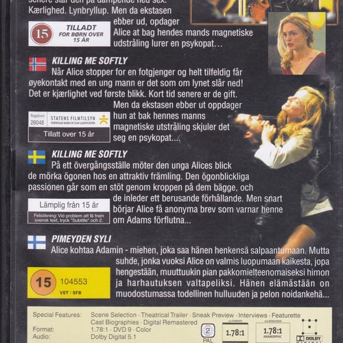 DVD / Killing Me Softly / Heather Graham, Joseph Fiennes / Nära nyskick