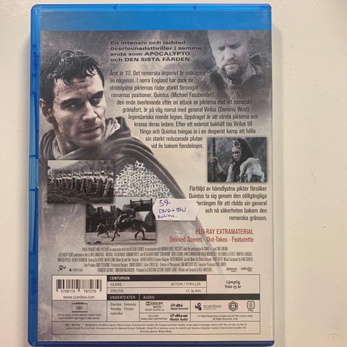 CENTURION. DVD + BLU-RAY. ACTION. OMSLAGET ÄR DVD-STORLEK