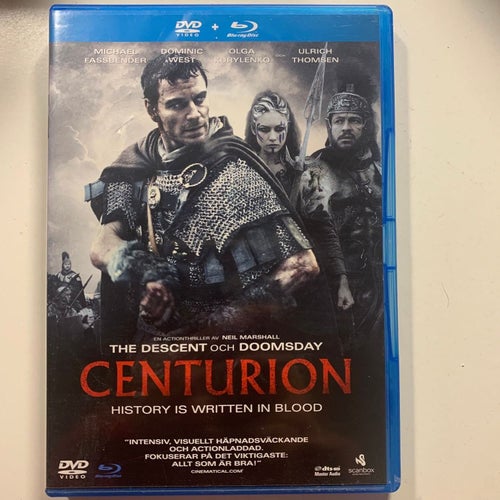 CENTURION. DVD + BLU-RAY. ACTION. OMSLAGET ÄR DVD-STORLEK