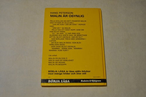 MALIN ÄR OSYNLIG - börja läsa - Hans Peterson