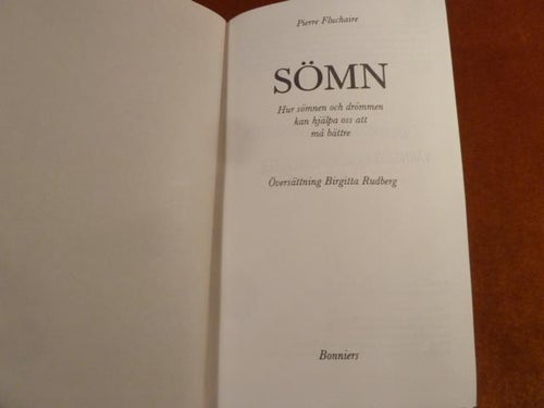 SÖMN, P. FLUCHAIRE, 1986,  BÖCKER