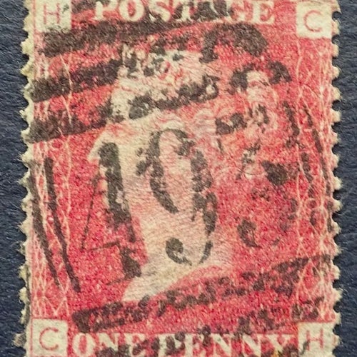 ENGLAND 13. VICTORIA 1 P * RÖD/ BRUN ÅR 1864...SNYGG STÄMPEL...