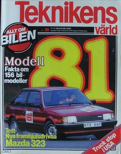 TEKNIKENS VÄRLD 1980/26.Mazda 323 SDX.Camaro,Escort,Pontiac.Electrotrike.