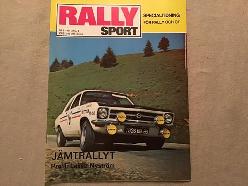 RALLYSPORT NR 8 1971 JÄMTRALLYT,LASSE NYSTRÖM,RALLY I KARLSKOGA,BORÅS,NATTKRÖKEN