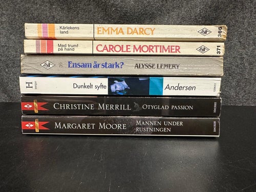 6 st. blandade Harlequin - Historisk, Intrigue, Silverserien - Bokpaket